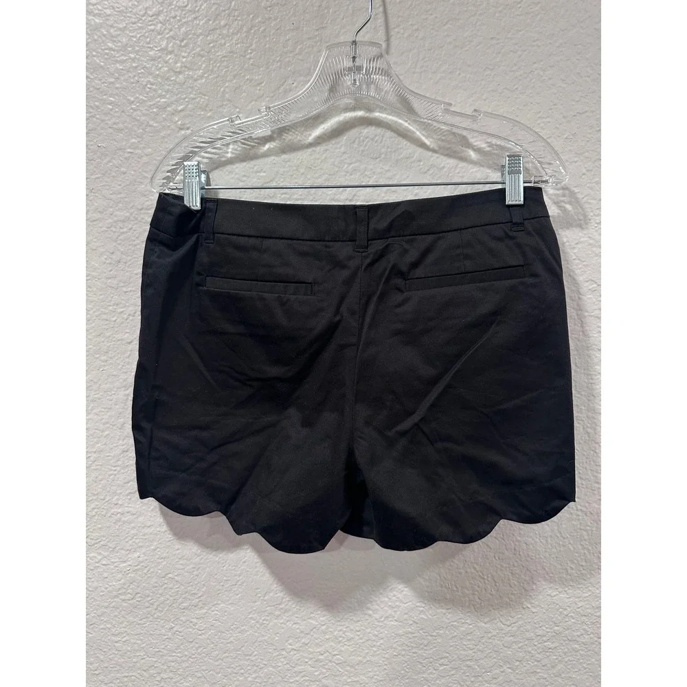Dalia Collection Womens Black Scalloped Hem Modern Fit Shorts Size 6‎ Pockets